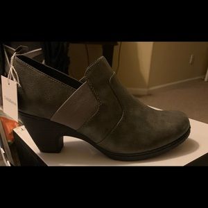 Gray small heel booties